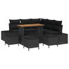 vidaXL Ensemble de canap&eacute; de jardin 9 pc Noir polyrotin