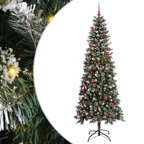 vidaXL Sapin de No&euml;l artificiel Vert 210 cm PVC, plastique et acier