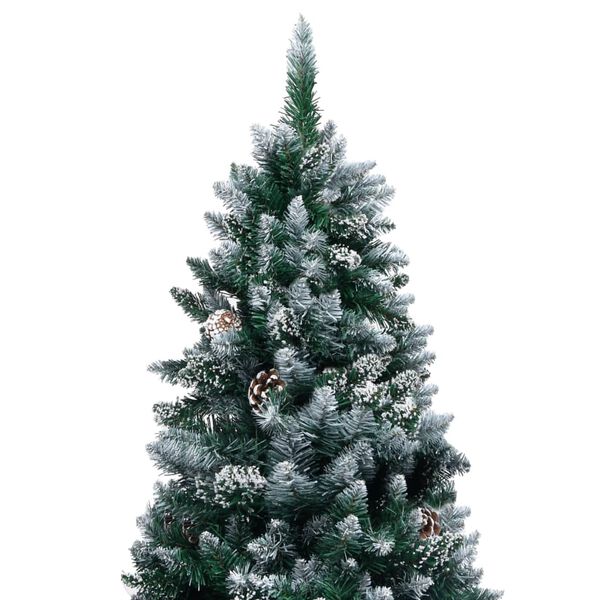 vidaXL Arbre de No&euml;l artificiel pr&eacute;-&eacute;clair&eacute;/boules pommes de pin 240cm