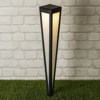 HI Lampe sur piquet solaire à LED de jardin 75 cm Noir