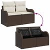 vidaXL Ensemble de canap&eacute; de jardin 7 pcs Marron Poly rotin