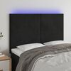vidaXL T&ecirc;te de lit &agrave; LED Noir 144x5x118/128 cm Velours