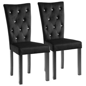 vidaXL Chaises &agrave; manger lot de 2 Noir Velours