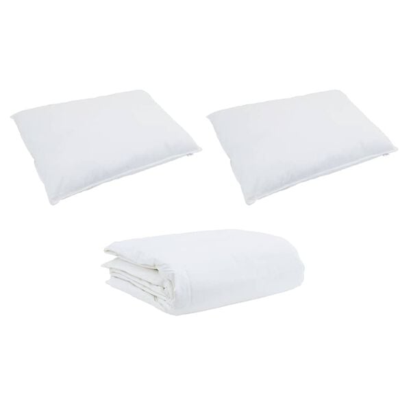 vidaXL Ensemble de Duvet avec oreiller 3 pcs Blanc Plume de canard