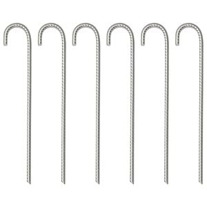 vidaXL Piquets de tente 6 pcs 37 cm &Oslash;10 mm acier galvanis&eacute;