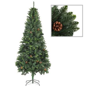vidaXL Sapin de No&euml;l artificiel avec pommes de pin Vert 210 cm