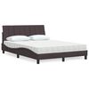 vidaXL Lit avec matelas Hanko marron fonc&eacute; 120x200 cm tissu