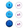 vidaXL Ensemble de Boules de No&euml;l XXL 3 pcs Bleu Plastique