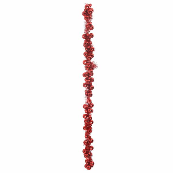 vidaXL Guirlande de Boules de No&euml;l Rouge 186 cm Polystyr&egrave;ne