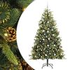 vidaXL Sapin de No&euml;l artificiel avec branches pliables et c&ocirc;nes 210 cm