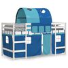 vidaXL Lit mezzanine enfants avec tunnel sans matelas bleu 90x190 cm