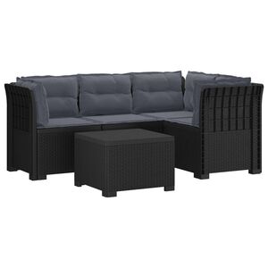 vidaXL Canap&eacute; de jardin 4 places avec coussins style rotin PP