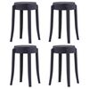 vidaXL Tabourets empilables lot de 4 noir plastique