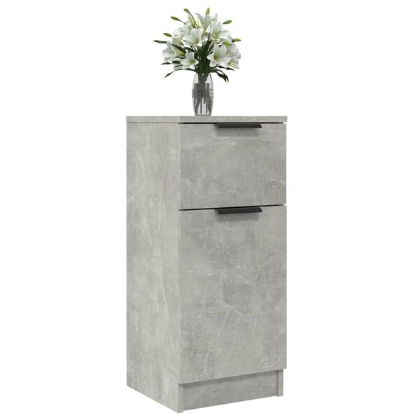 vidaXL Buffet Gris béton 30x30x70 cm Bois d'ingénierie