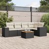 vidaXL Salon de jardin 6 pcs avec coussins noir r&eacute;sine tress&eacute;e
