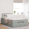vidaXL Cadre de lit ottoman et matelas gris clair 120x200 cm velours