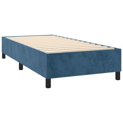 vidaXL Sommier à lattes de lit matelas et LED Bleu foncé 100x200 cm