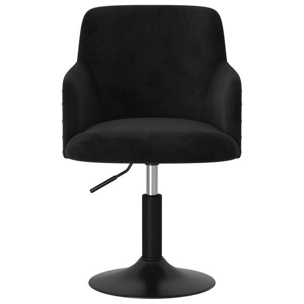 vidaXL Chaise pivotante de salle &agrave; manger Noir Velours