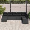 vidaXL Ensemble de canapé de jardin 8 pcs Noir Poly Rattan
