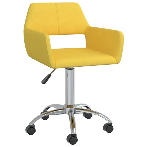 vidaXL Chaise pivotante de salle &agrave; manger Jaune Tissu