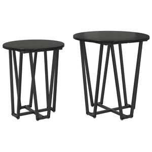 vidaXL Ensemble de tables d'appoint 2 pc Ch&ecirc;ne noir 50 x 50 x 50,5 cm