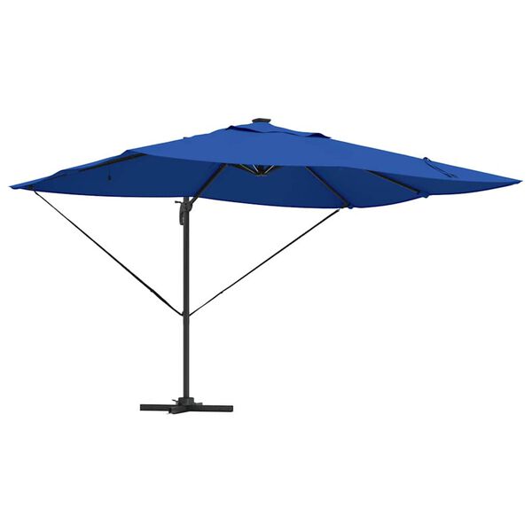 vidaXL Parasol Roma à Bras Déporté Bleu et Noir 352 x 251 x 265 cm
