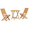 vidaXL Ensemble bistro pliant 3 pcs Marron Bois d'Acacia Massif