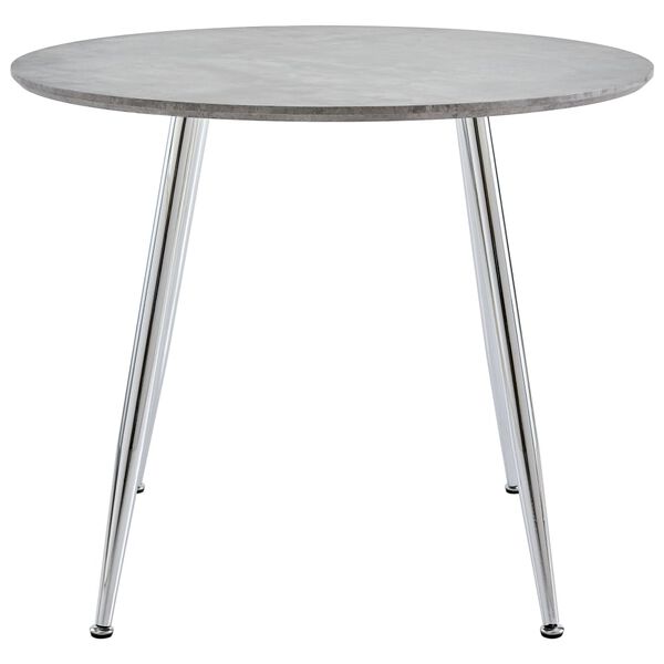 vidaXL Table de salle &agrave; manger B&eacute;ton et argent&eacute; 90x73,5 cm MDF
