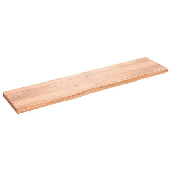 vidaXL Dessus de table marron clair bois ch&ecirc;ne massif trait&eacute;