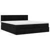 VidaXL Cadre de lit ottoman avec matelas noir 200x200cm tissu