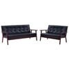 vidaXL Ensemble de canap&eacute;s 2 pcs Noir Similicuir