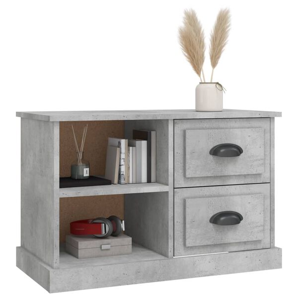 vidaXL Meuble TV gris b&eacute;ton 73x35,5x47,5 cm bois d'ing&eacute;nierie