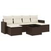 vidaXL Salon de jardin avec coussins 7 pcs marron r&eacute;sine tress&eacute;e