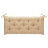 vidaXL Banc Batavia avec coussin beige 120 cm Bois de teck massif