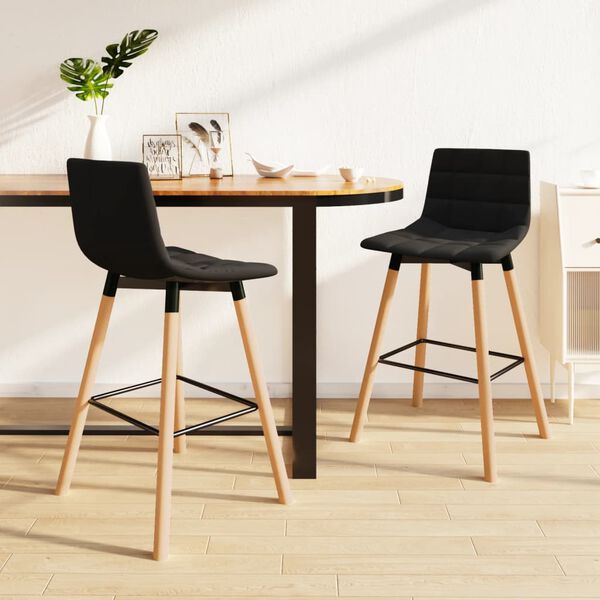 vidaXL Tabourets de bar lot de 2 noir tissu