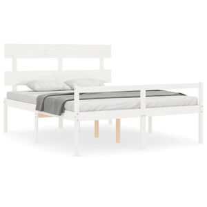 vidaXL Lit pour personne &acirc;g&eacute;e sans matelas blanc 160x200cm bois massif