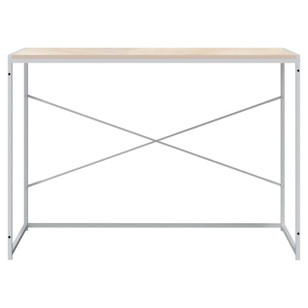 vidaXL Bureau d'ordinateur Blanc chêne 110x60x70 cm Bois d'ingénierie