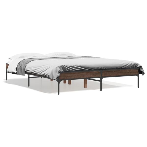 vidaXL Cadre de lit sans matelas ch&ecirc;ne marron 120x200 cm