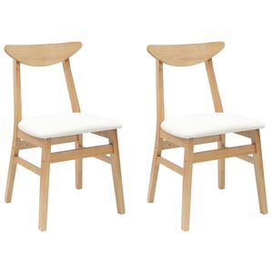 vidaXL Chaises de salle &agrave; manger 2 pc Bois de Caoutchouc Massif