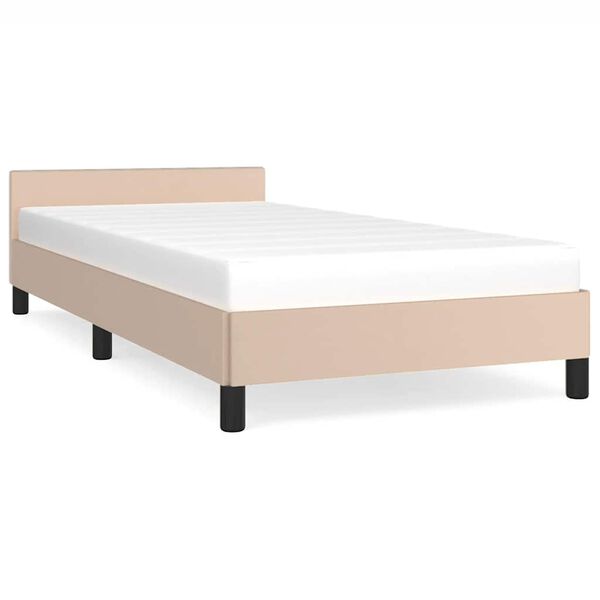 vidaXL Cadre de lit avec t&ecirc;te de lit sans matelas cappuccino 80x200 cm