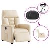 vidaXL Fauteuil inclinable électrique beige tissu microfibre