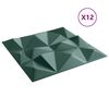 vidaXL Panneaux muraux 12 pcs vert 50x50 cm XPS 3 m² losange