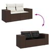 vidaXL Salon de jardin 4 pcs avec coussins marron r&eacute;sine tress&eacute;e