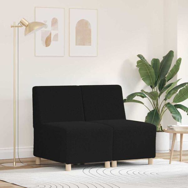 vidaXL Unit&eacute; de Sofa Modulaire Sans Accoudoirs 2 pcs Noir