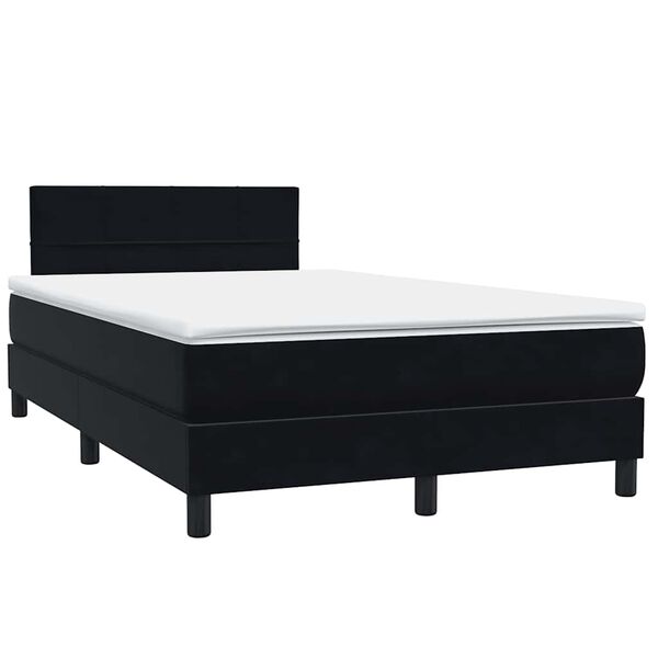vidaXL Sommier &agrave; lattes de lit avec matelas noir 120x220 cm velours