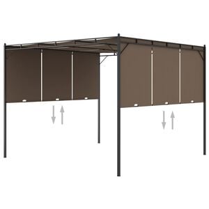 vidaXL Belv&eacute;d&egrave;re de jardin avec rideau lat&eacute;ral 3x3x2,25 m Taupe
