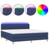 vidaXL Sommier &agrave; lattes de lit avec matelas LED Bleu 160x200 cm Tissu