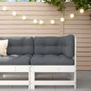 vidaXL Canap&eacute; d'angle avec coussins blanc bois de pin solide