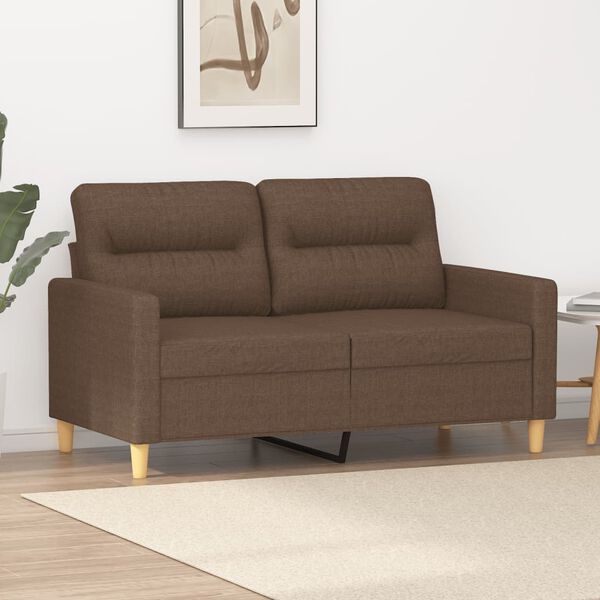 vidaXL Canap&eacute; &agrave; 2 places Marron 120 cm Tissu