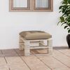 vidaXL Repose-pied palette de jardin avec coussin beige bois de pin